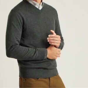 Bonobos Men’s Standard Fit V Neck Cotton/Cashmere Gray Sweater M Soft EUC